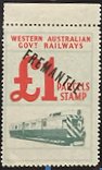 Western Australia Railway Parcels Stamps Wide Left Margins
